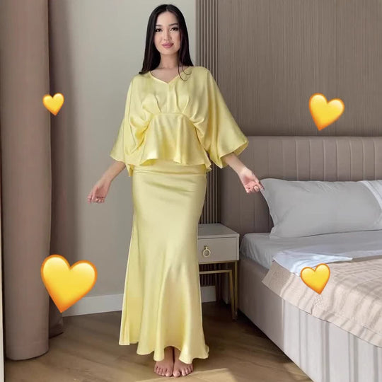 Damen Elegantes Wickelkleid mit fließendem Schnitt EB