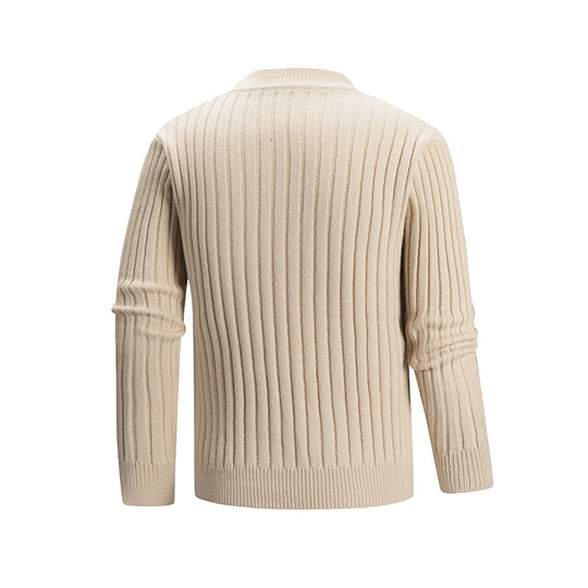 Herren Strickpullover mit strukturiertem Design und hohem Kragen EB
