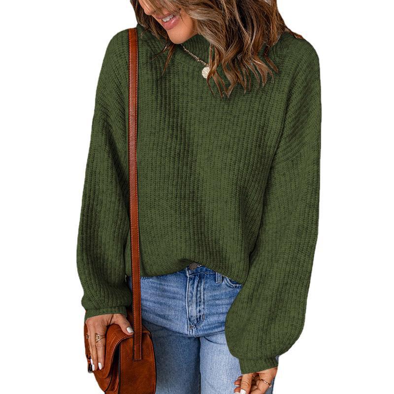 Damen Grobstrickpullover mit lässigem Schnitt und weiten Ärmeln EB