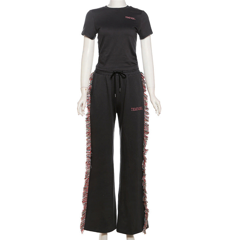 Damen Freizeitanzug mit fransigen Details EB