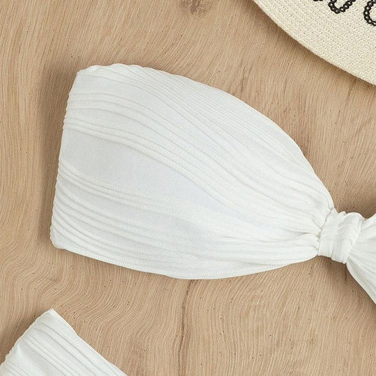 Damen Bandeau-Bikini mit dekorativem Wickeldetail EB