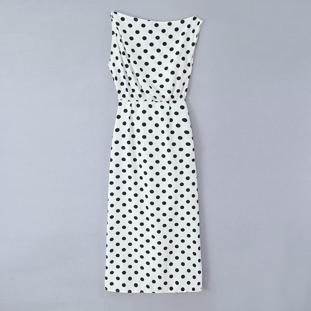 Damen Maxikleid mit trendigem Polka-Dot-Muster EB