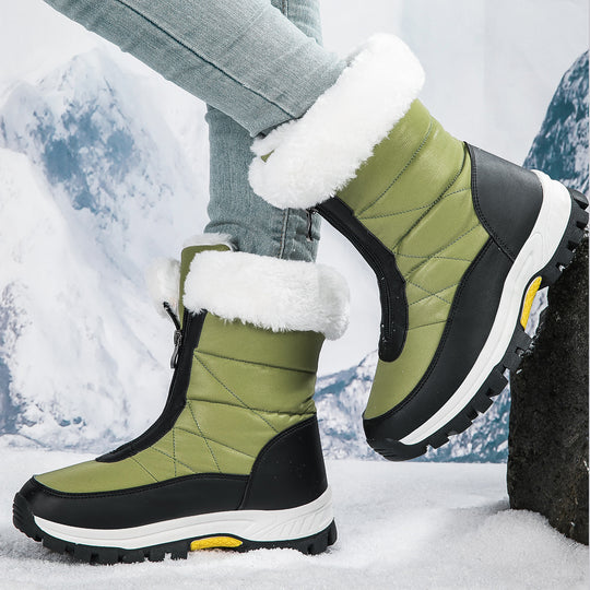 Damen Warmgefütterte Winterstiefel mit rutschfester Sohle und komfortablem Reißverschluss EB