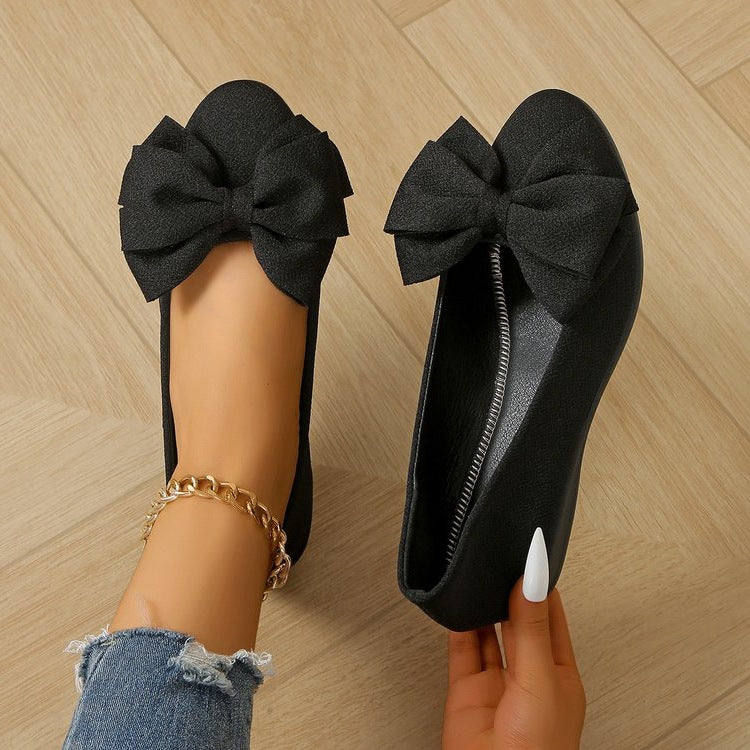 Damen elegante Ballerinas mit modischer Schleifen-Applikation EB