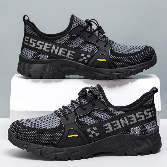 Damen Sportliche Mesh-Sneaker mit druckdämpfender Sohle und elastischem Schnürsystem EB