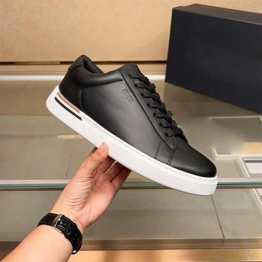 Damen Sportliche Leder Sneakers mit modernem, schlichtem Design EB