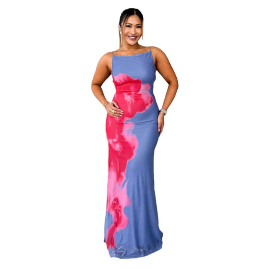 Damen Maxikleid mit schickem floralem Muster und elegantem Schnitt EB