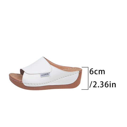 Damen Komfortable Wedge-Pantoletten mit flexibler Sohle und stylischem Riemen EB