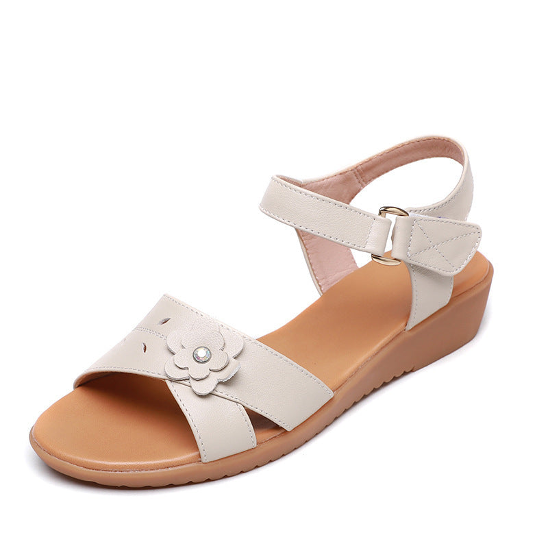 Damen Komfortable Sandalen mit dekorativen Blumenakzenten EB