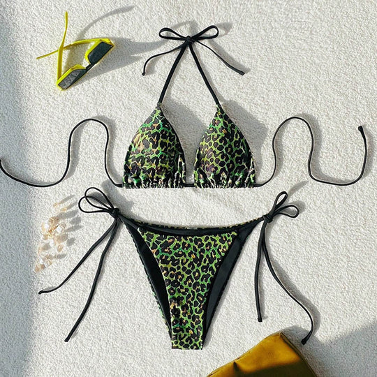 Damen Triangel-Bikini mit aufregendem Animal-Print EB
