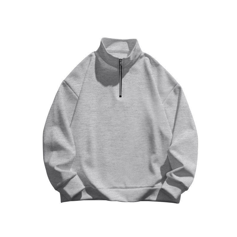 Unisex Relax-Halbzip-Sweatshirt mit hohem Stehkragen, Raglanärmeln und leicht angerauter Innenseite EB