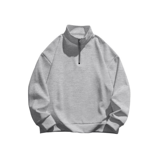 Unisex Relax-Halbzip-Sweatshirt mit hohem Stehkragen, Raglanärmeln und leicht angerauter Innenseite EB