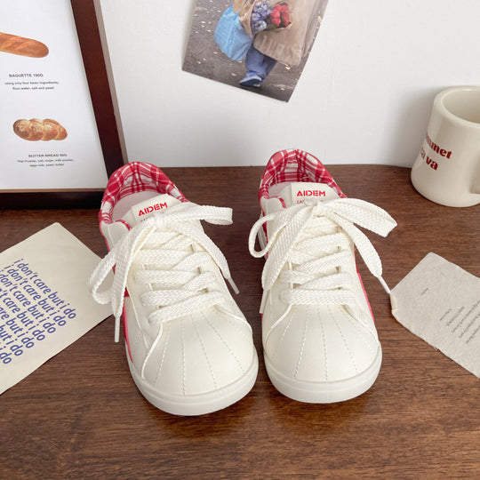 Damen Sportliche Sneaker mit kariertem Innenfutter und modischem Design EB