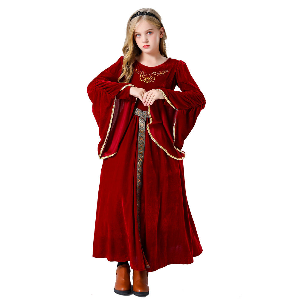 Mädchen Märchenhaftes Samtkleid mit eleganten Details EB