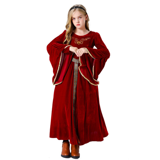 Mädchen Märchenhaftes Samtkleid mit eleganten Details EB