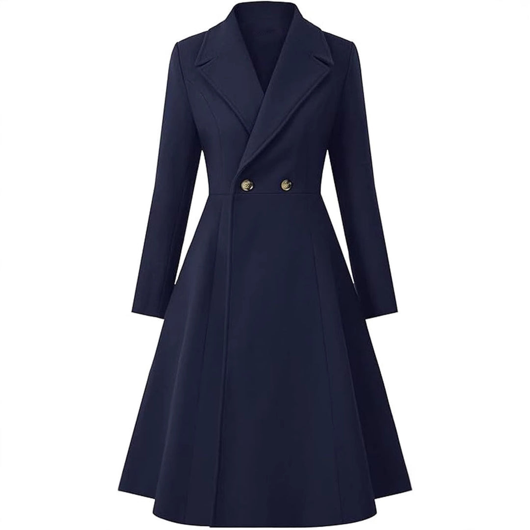 Damen Eleganter Oversize-Mantel mit doppelter Knopfreihe EB