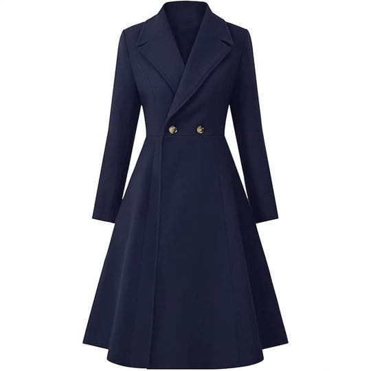 Damen Eleganter Oversize-Mantel mit doppelter Knopfreihe EB