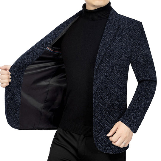 Herren Strukturierter Jersey-Sakko mit leichtem Innenfutter und schmaler Silhouette EB