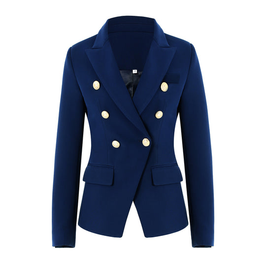Damen Elegante Doppelreihige Blazerjacke mit goldenen Knöpfen EB