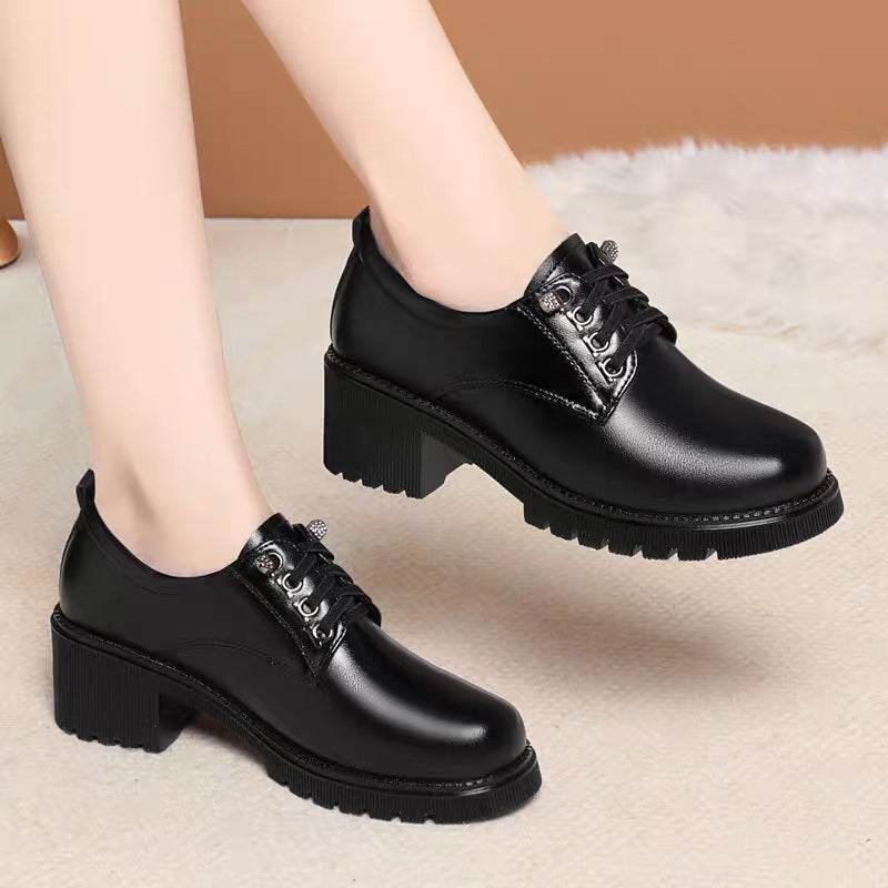 Damen Schnürschuhe mit komfortablem Blockabsatz und modischer Schnallenverzierung EB