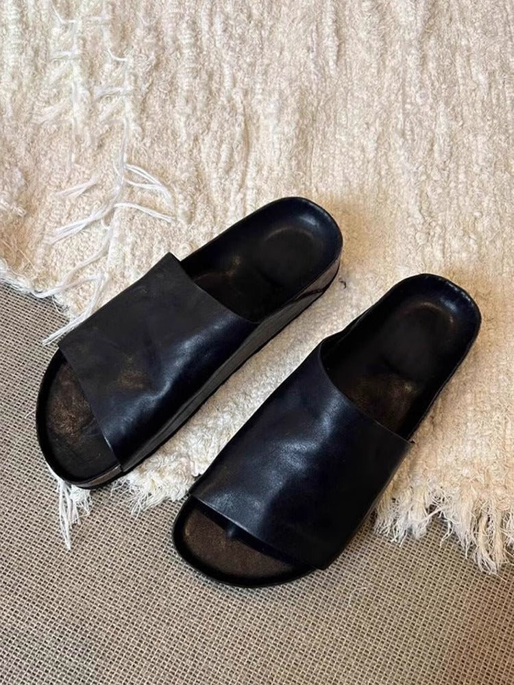 Damen Komfortable Slipper mit geschmeidiger Lederoberfläche und ergonomischem Fußbett EB