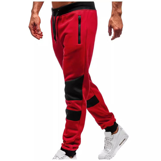 Herren nan schmal geschnittene Jogginghose mit Reißverschlusstaschen, elastischem Komfortbund und verstärkten Knie-Paneelen EB