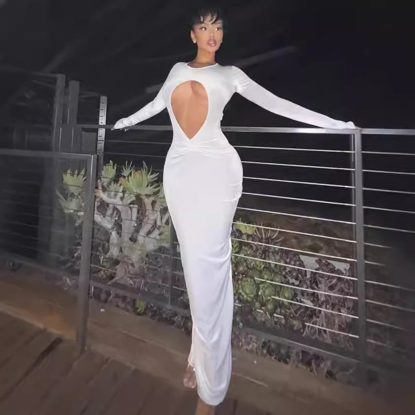 Damen Figurformendes Maxikleid mit kreativen Cut-Outs EB
