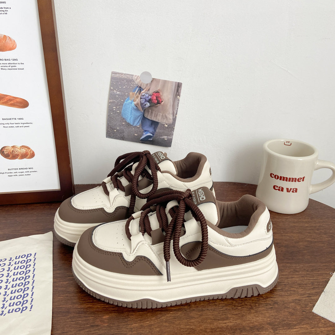 Damen Modische Sneakers mit innovativer dicker Sohle und atmungsaktivem Obermaterial EB