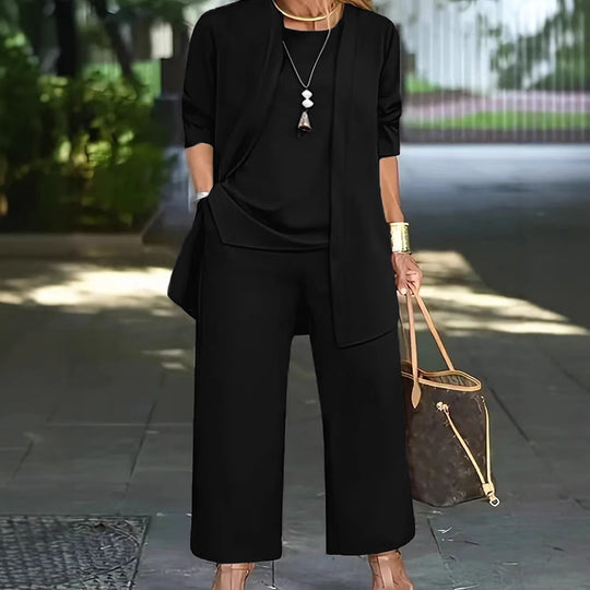 Damen lässiges und elegantes Zweiteiler-Set mit weitem Schnitt und modernen Akzenten EB