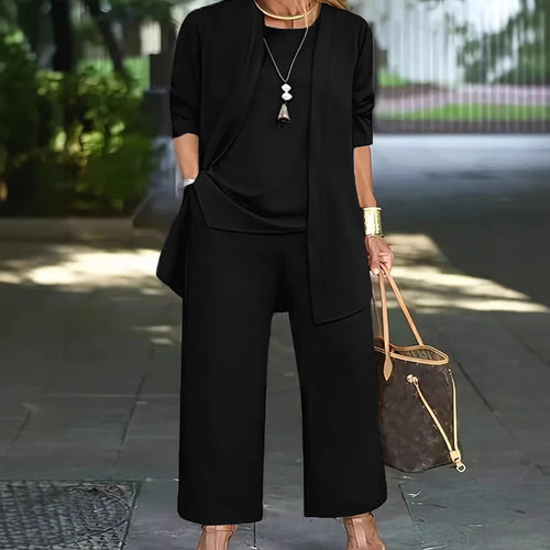 Damen lässiges und elegantes Zweiteiler-Set mit weitem Schnitt und modernen Akzenten EB