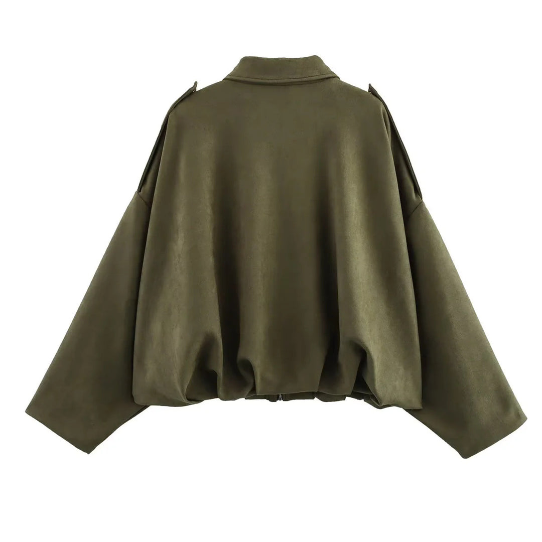 Damen elegante Oversized-Jacke im modernen Look mit raffiniertem Schnitt EB
