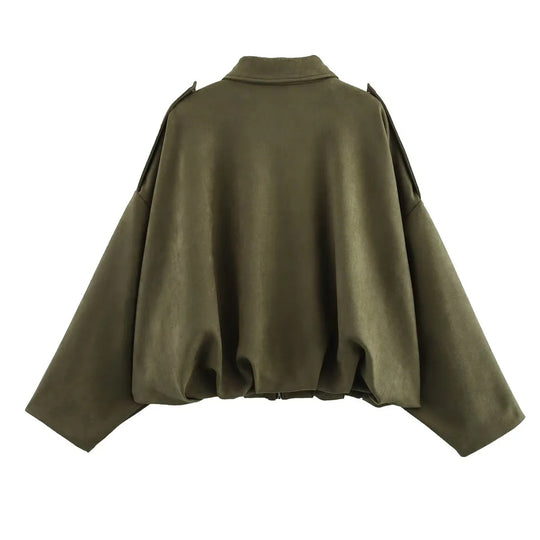Damen elegante Oversized-Jacke im modernen Look mit raffiniertem Schnitt EB