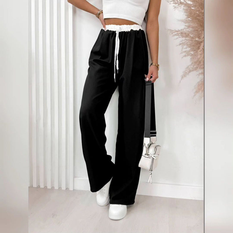 Damen Leichte Sommerhose mit elastischem Bund und seitlichen Taschen EB