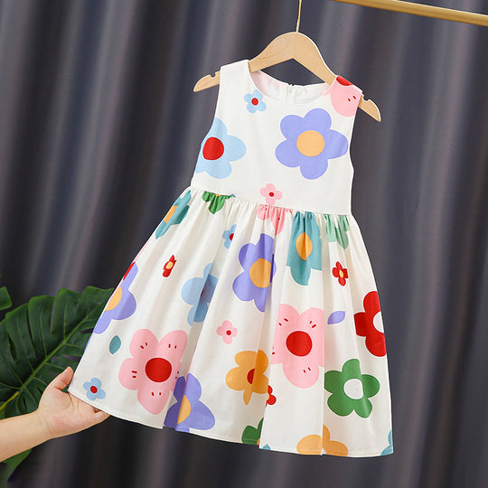 Mädchen Sommerkleid mit buntem Blumenmuster EB