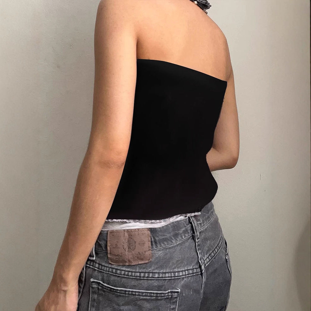 Damen Haltertop mit romantischem Spitzendetail und elegantem Polka-Dot-Muster EB