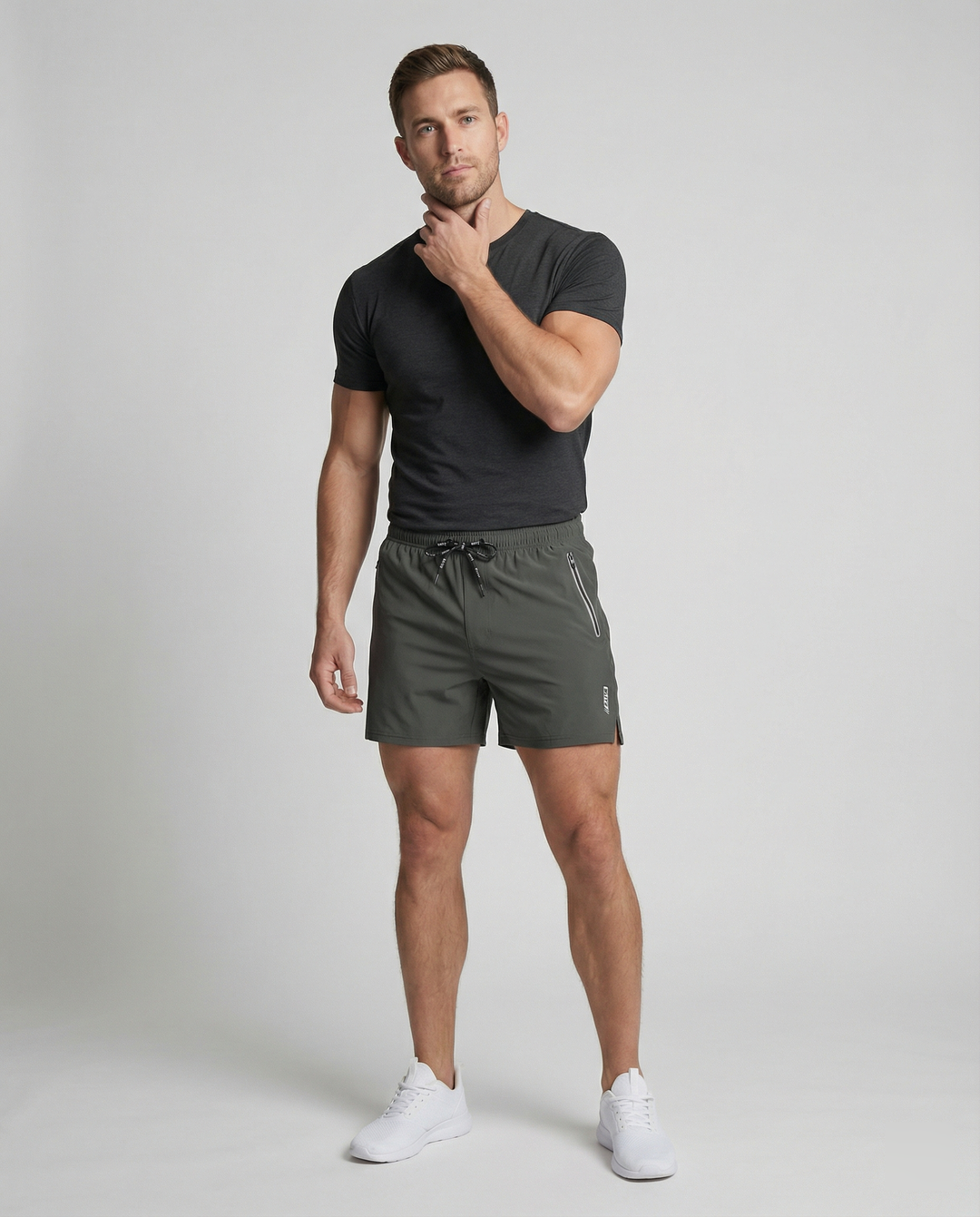 Herren Sportliche Multifunktions-Shorts mit schnell trocknender Technologie und praktischen Reißverschlusstaschen EB
