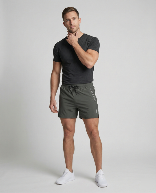 Herren Sportliche Multifunktions-Shorts mit schnell trocknender Technologie und praktischen Reißverschlusstaschen EB
