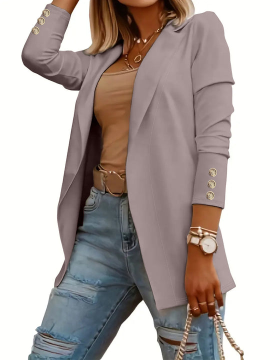 Damen Eleganter Blazer mit glamourösen Knöpfen und taillierter Passform EB