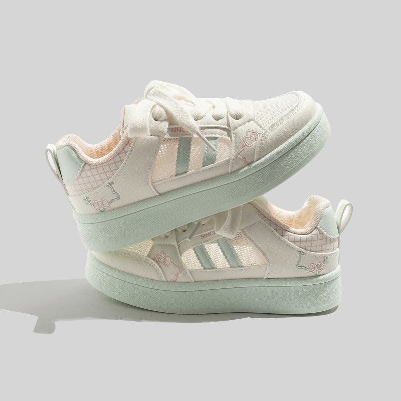 Damen Sportliche Sneakers mit niedlichem Tierdesign und atmungsaktiven Mesh-Einsätzen EB