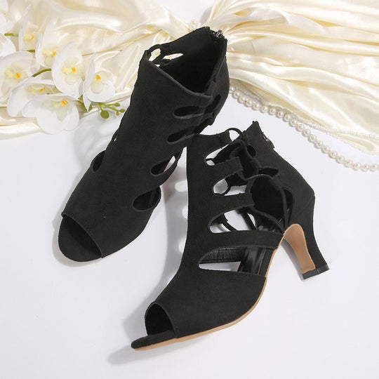 Damen Offene High-Heel Sandalen mit dekorativem Schnitt EB