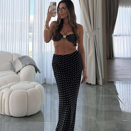 Damen Etuikleid mit gerafftem Bustier-Oberteil und hohem Schlitz EB