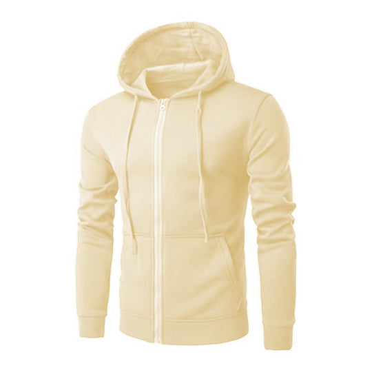 Herren nan Slim-Fit Kapuzensweatjacke mit mittigem Reißverschluss, doppellagiger Kapuze und praktischen Eingrifftaschen EB