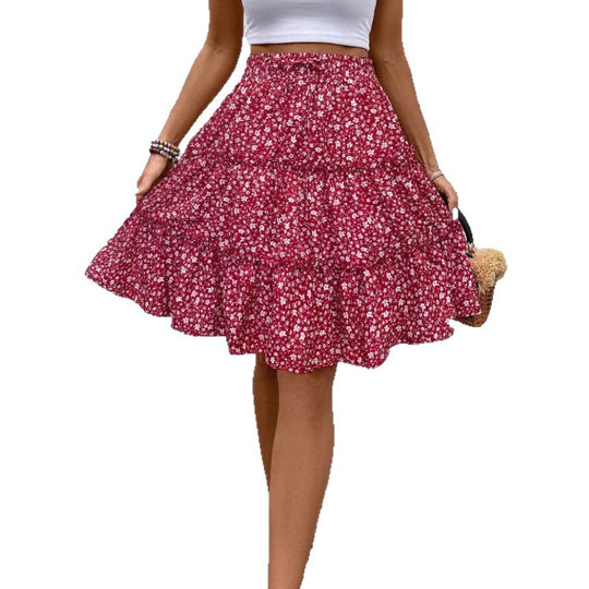 Damen Sommerrock mit charmanten Volantdetails und floralem Muster EB