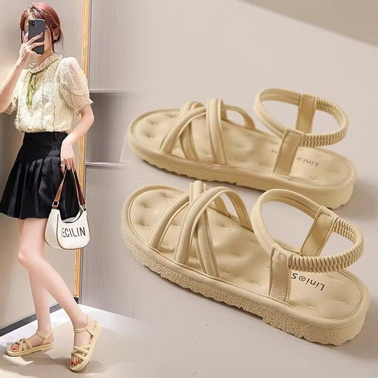 Damen bequeme Sandalen mit elastischem Riemensystem EB