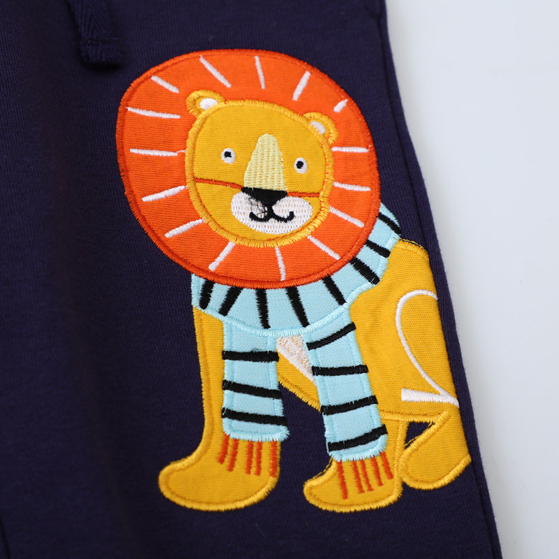 Jungen Sweatpants mit kreativem Löwen-Design EB