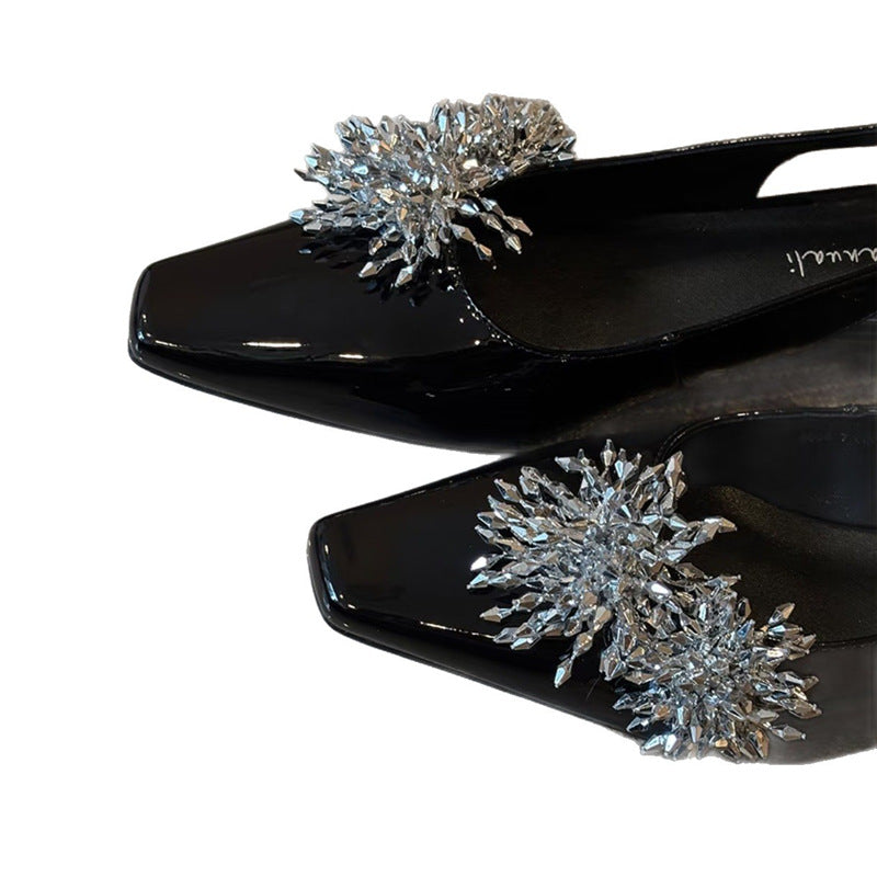 Damen Slingback Pumps mit funkelnden Kristallen EB