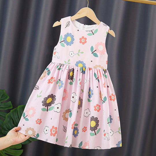Mädchen Sommerkleid mit buntem Blumendruck EB