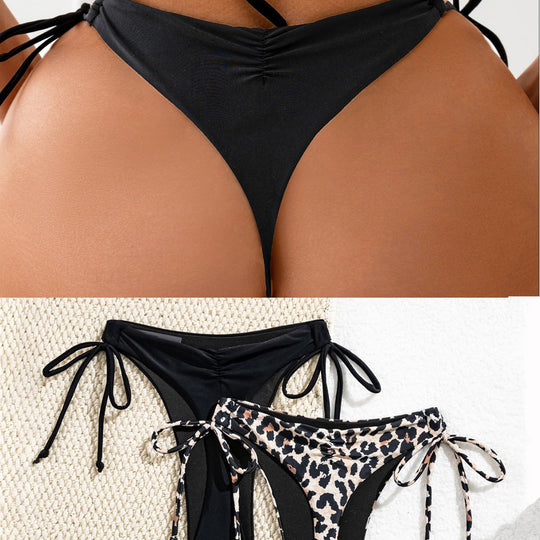 Damen Hochgeschnittener Bikini mit seitlichen Bindebändern EB