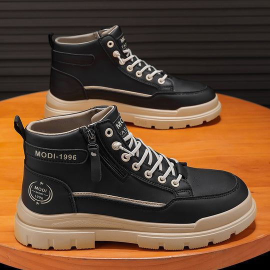 Damen modische High-Top Boots mit praktischer Reißverschlussöffnung und strapazierfähigem Obermaterial EB