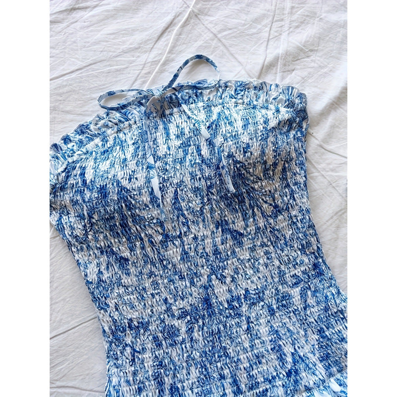 Damen Sommerkleid mit Rüschen und floralen Details EB